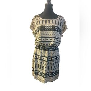 City Triangles Patterned Black and Tan  Dress GUC M